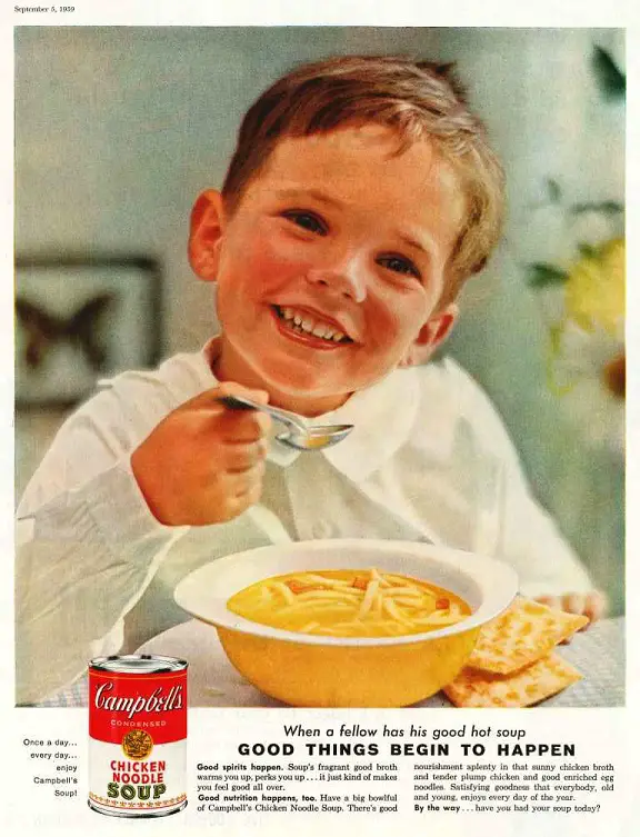 1959 Chicken noodle soup Print Ad