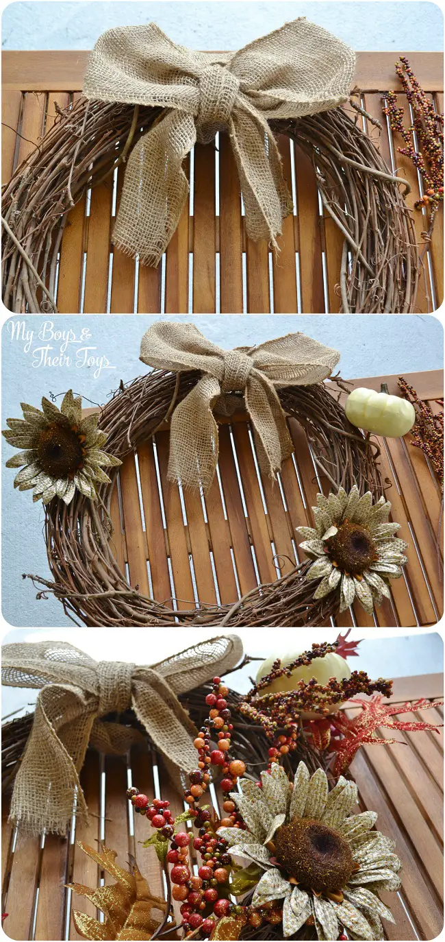 Fall DIY Wreath steps