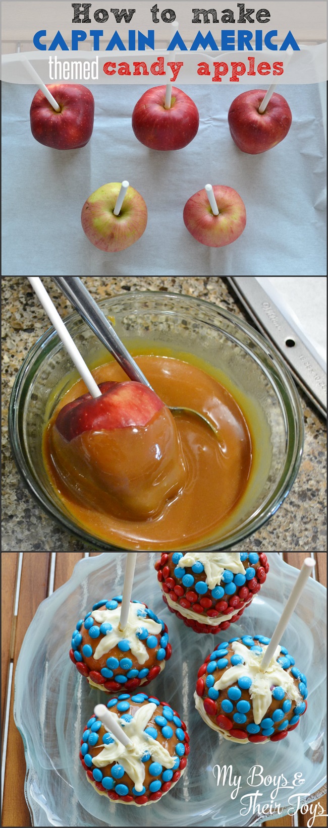 captain america candy apples