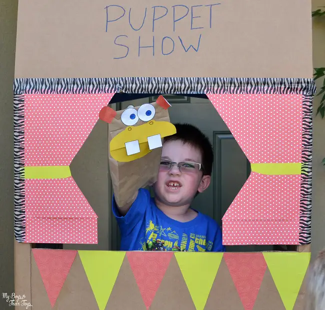 DIY puppet theater and animals