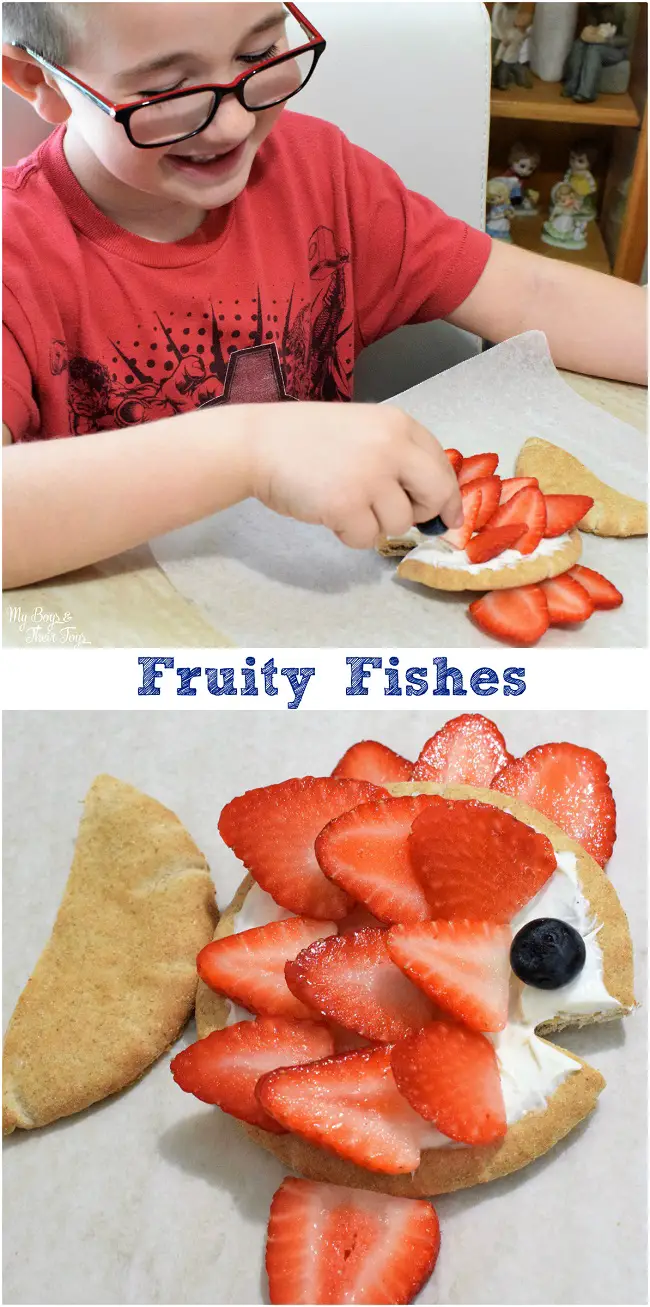 fruity fish pizzas