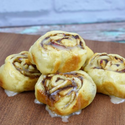 Apple Cinnamon Rolls Recipe with Caramel Glaze - My Boys and Their Toys