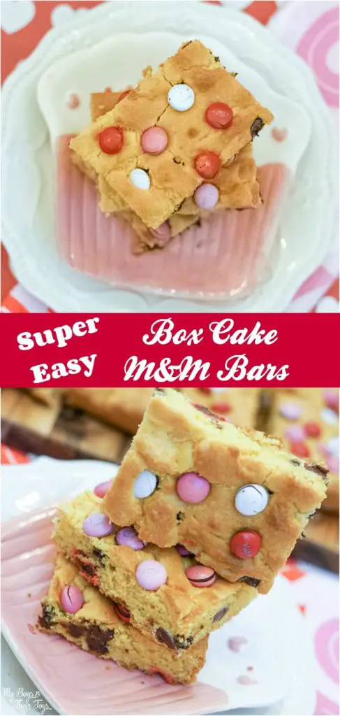 box cake M&M bars recipe