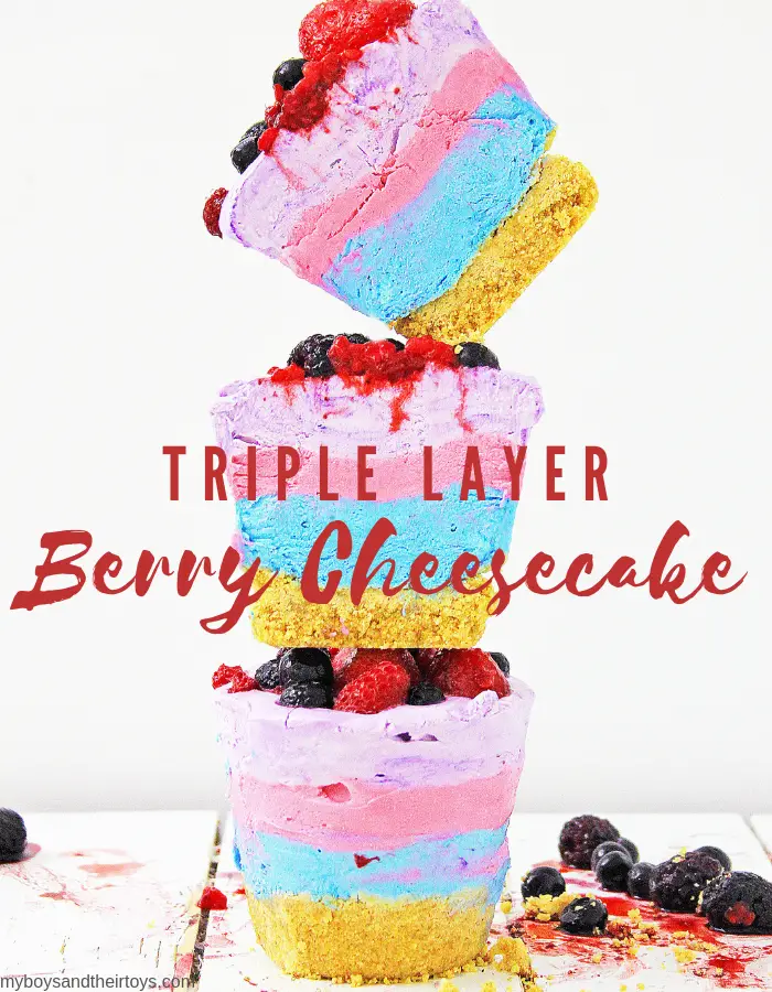 triple layer berry cheesecake