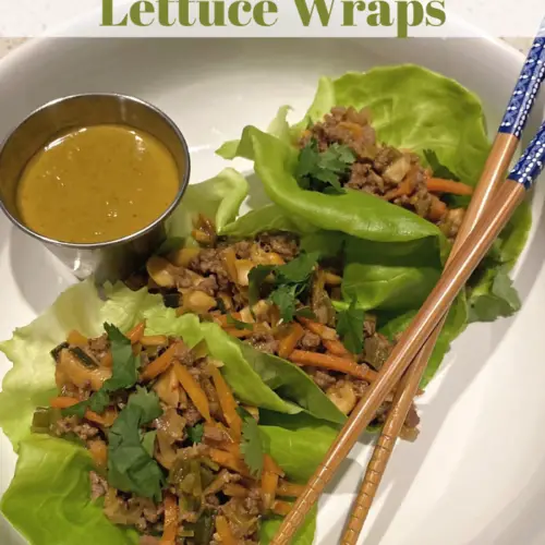 Asian Beef Lettuce Wraps With Peanut Sauce - J & L Print Designs