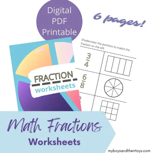 Simple Fractions Worksheets Printable - My Boys and Their Toys