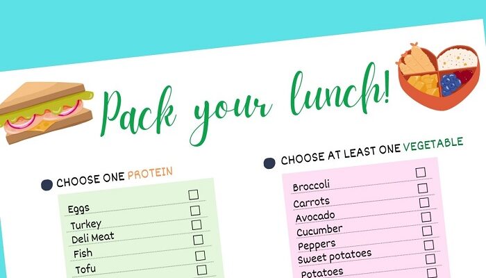 Printable Packed Lunch Ideas